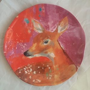 Anthropologie Laura C Walcott deer plate art